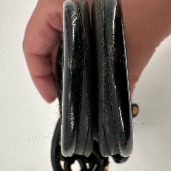 Tory Burch Black Patent Leather Miller Sandals 7.5 FLAWS - Picture 7 of 7